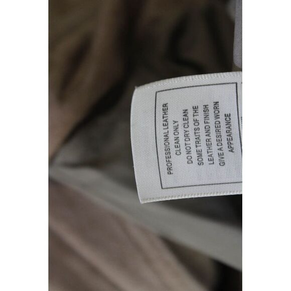 June Womens Front Zip Long Sleeve Collared Suede Jacket Brown Size Large - Picture 6 of 7